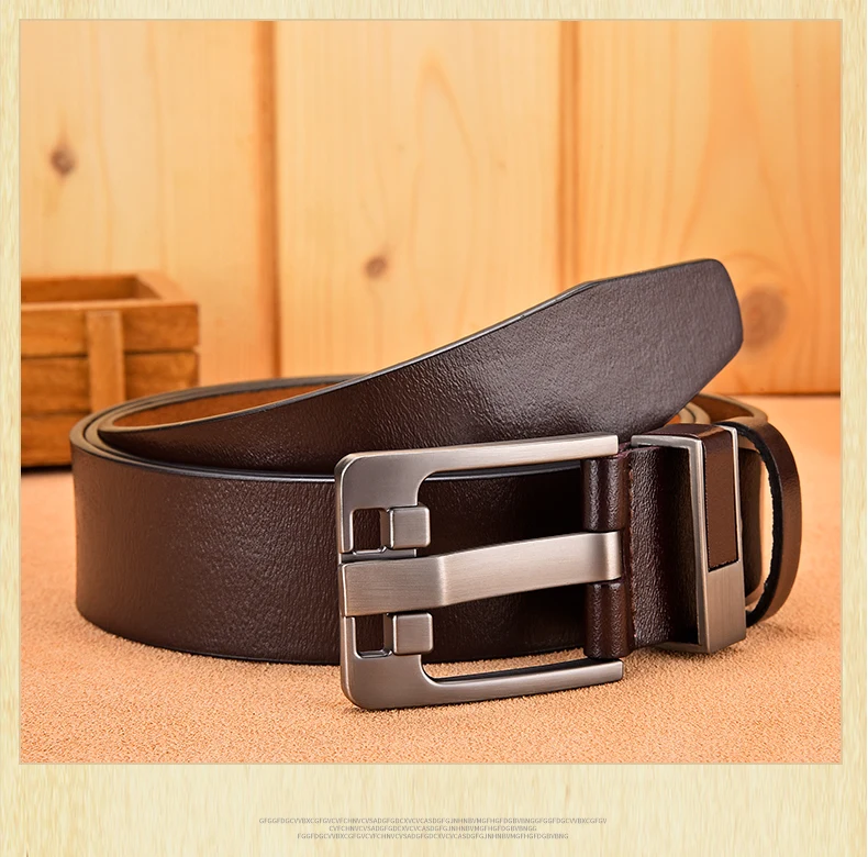 Cow Genuine Leather Luxury Strap Male Belts for Men New Large Plus Size100-130cm Vintage Pin Buckle Men Belt High Quality