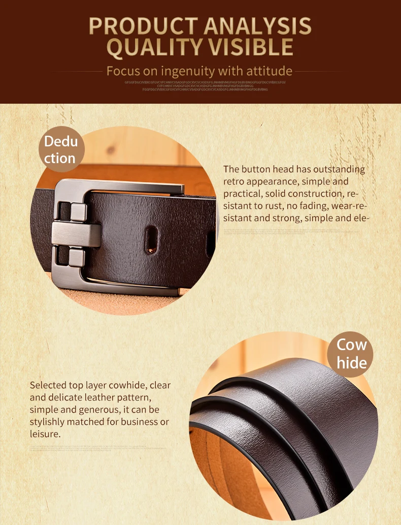 Cow Genuine Leather Luxury Strap Male Belts for Men New Large Plus Size100-130cm Vintage Pin Buckle Men Belt High Quality