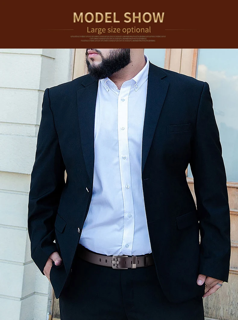 Cow Genuine Leather Luxury Strap Male Belts for Men New Large Plus Size100-130cm Vintage Pin Buckle Men Belt High Quality