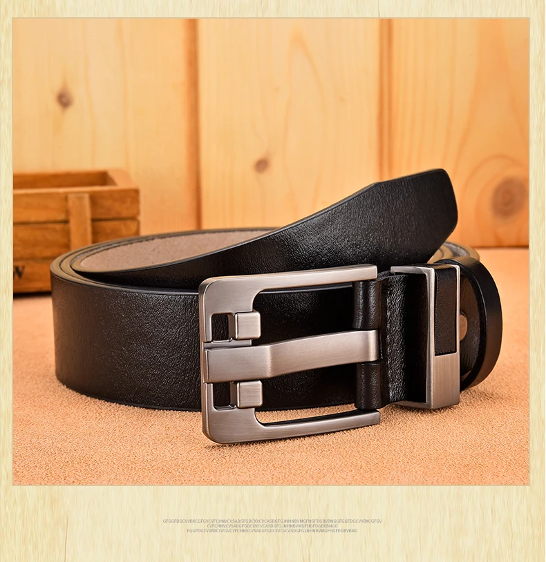 Cow Genuine Leather Luxury Strap Male Belts for Men New Large Plus Size100-130cm Vintage Pin Buckle Men Belt High Quality