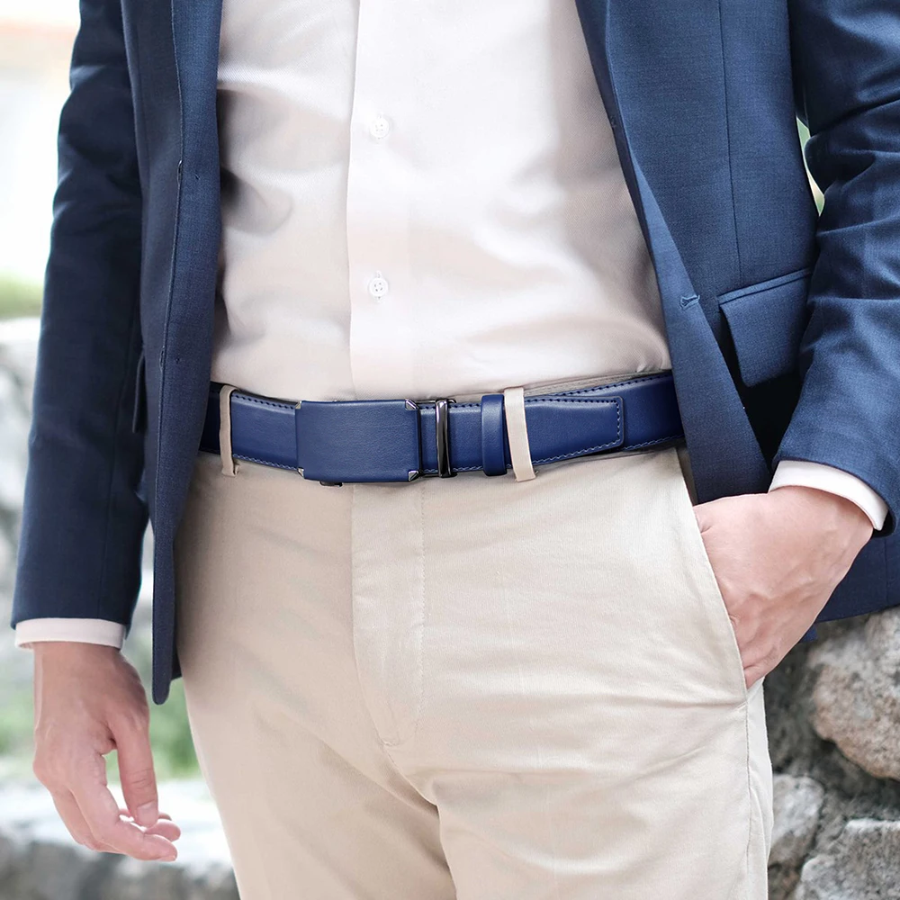 Alternative view of DOOPAI Brand Genuine Leather Belt Top Quality Men's Belt Luxury Designer Leather Belts For Men Metal Automatic Buckle Male belts