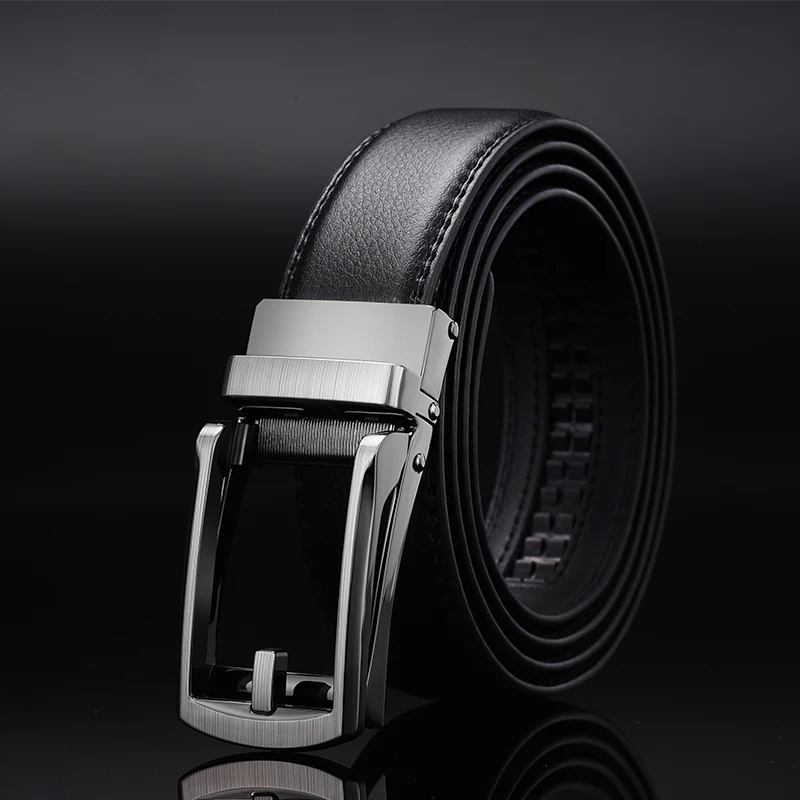 Alternative view of Men Belt Top quality cow genuine leather men's belt cowhide strap for male automatic buckle belts for men alloy buckle belt