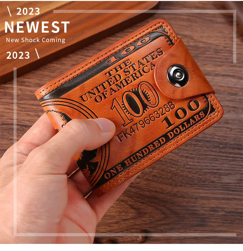 Men's Wallets with 100 US Dollar Pattern Hasp Male Leather Wallet with Zipper Card Holder Coin Pocket Purse cartera hombre Men's Wallets with 100 US Dollar Pattern Hasp Male Leather Wallet with Zipper Card Holder Coin Pocket Purse cartera hombre