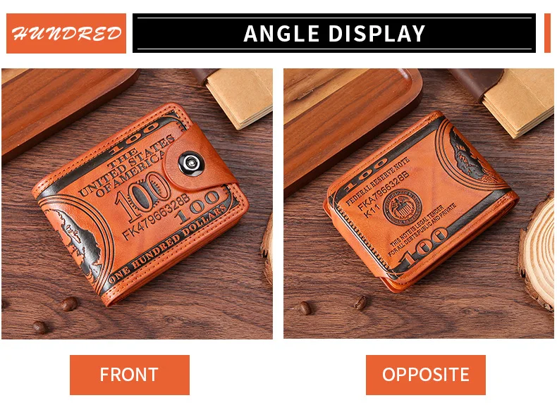 Men's Wallets with 100 US Dollar Pattern Hasp Male Leather Wallet with Zipper Card Holder Coin Pocket Purse cartera hombre Men's Wallets with 100 US Dollar Pattern Hasp Male Leather Wallet with Zipper Card Holder Coin Pocket Purse cartera hombre