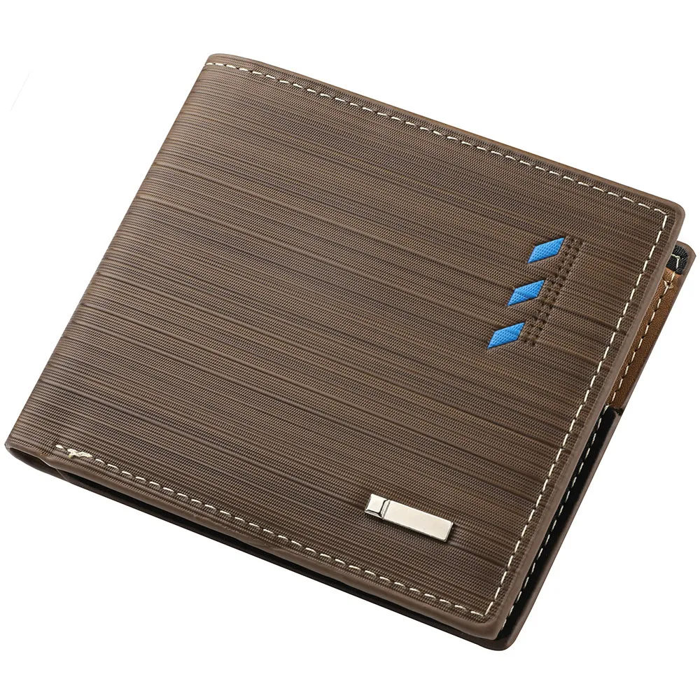Alternative view of Fashion Men's Stripe Wallet Multi Function ID Credit Card Holder Two -fold Money Clip High Quality Leather Coin Purse