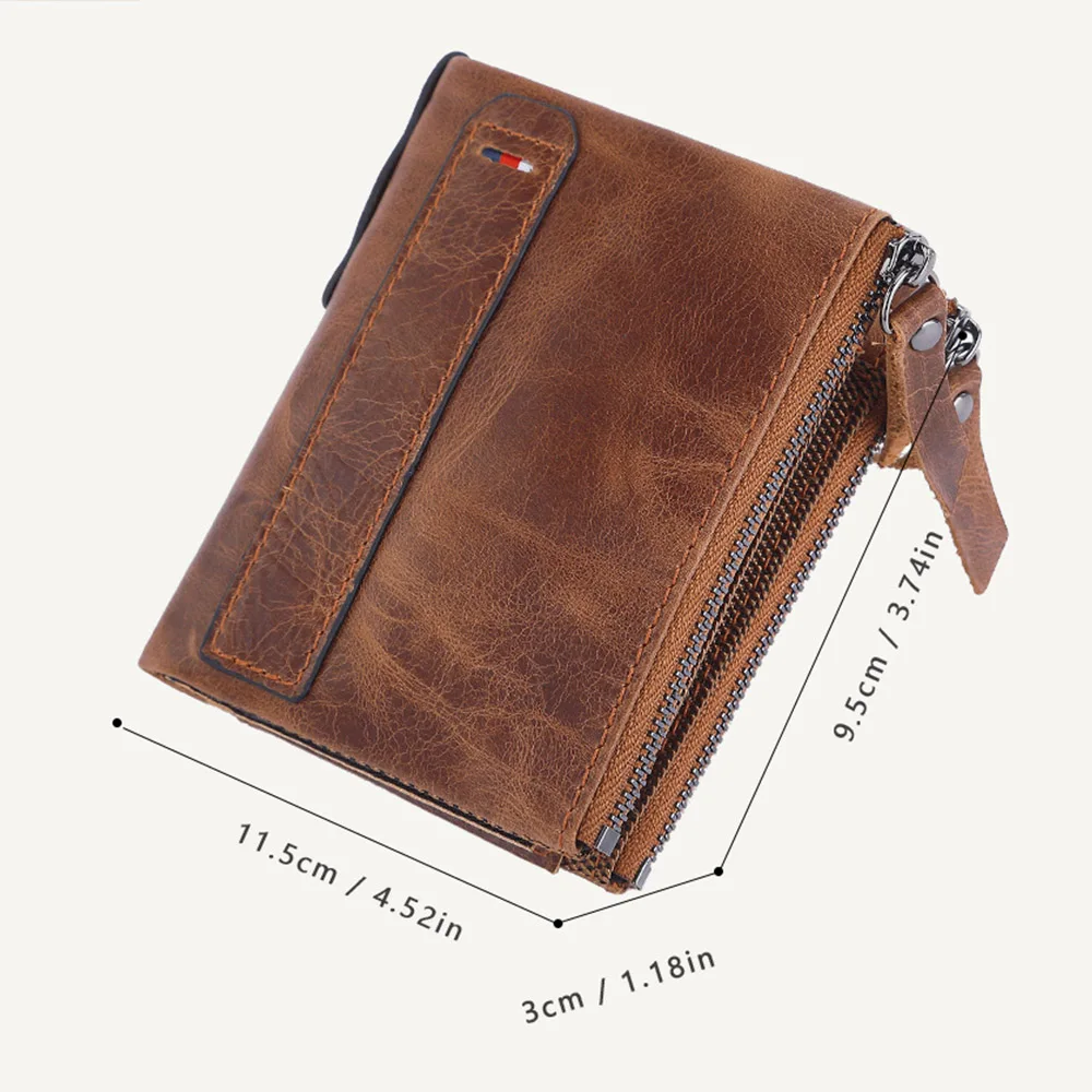 Alternative view of Men Wallets 100% Genuine Cow Leather Short Card Holder Leather Men Purse High Quality Luxury Brand Male Wallet
