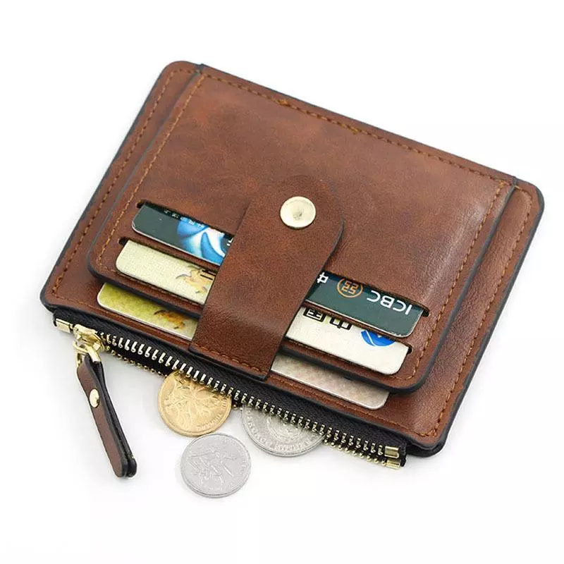 Luxury Small Men's Credit ID Card Holder Wallet Male Slim Leather Wallet with Coin Pocket Brand Designer Purse for Men Women