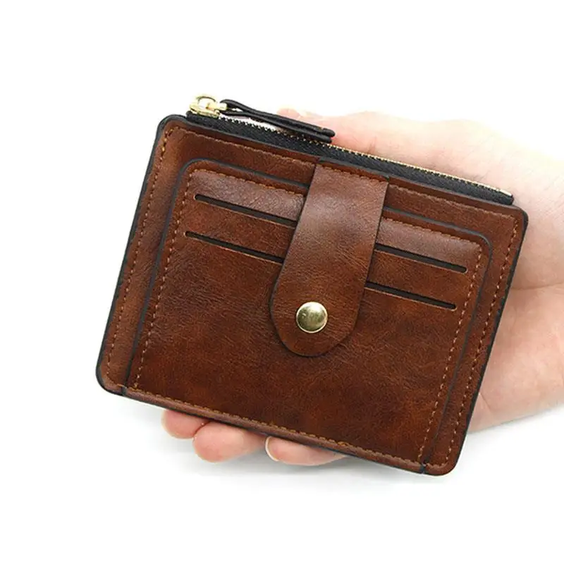 Alternative view of Luxury Small Men's Credit ID Card Holder Wallet Male Slim Leather Wallet with Coin Pocket Brand Designer Purse for Men Women