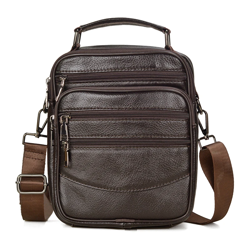 Fashion Men Genuine Leather Handbags Small Men's Shoulder Bag for Tablet High Quality Office Messenger Bags Male Crossbody Bag
