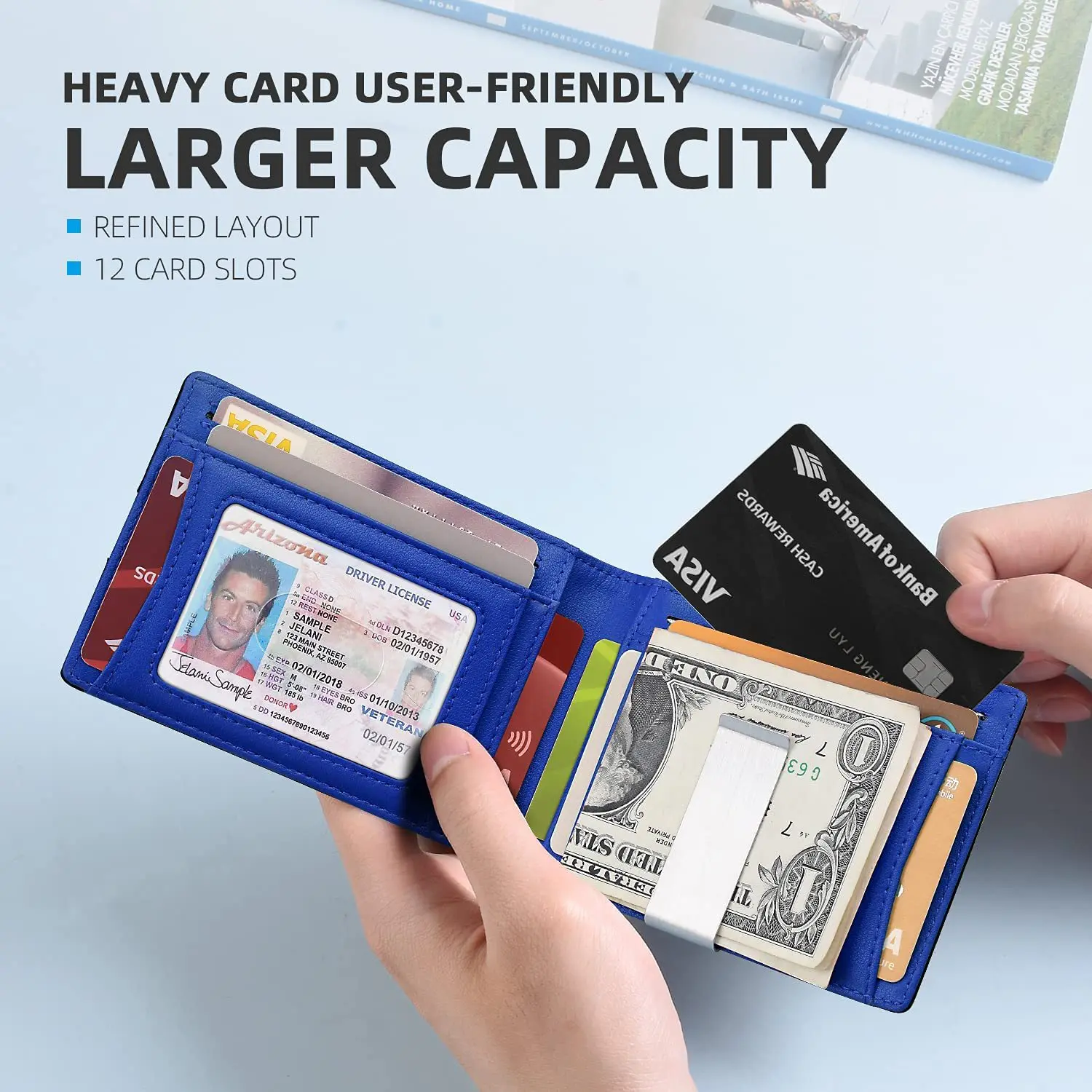 Alternative view of Rfid Leather Luxury Men Wallets Money Bag Slim Thin Man Card Holder Wallet for Men Small Short Purse Male White Vallet Billfold