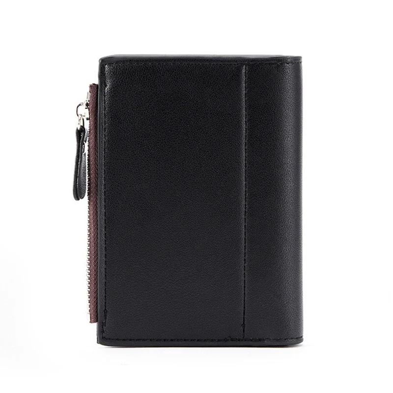 Alternative view of Men Wallet Short PU Leather Male Purse Black Coffee Credit Card Holders with Zipper Men Wallet Money Bag carteira masculina