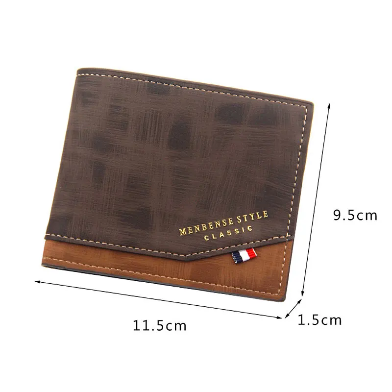 Alternative view of Short Men Wallets Slim Classic Coin Pocket Photo Holder Small Male Wallet Quality Card Holder Frosted Leather Men Purses