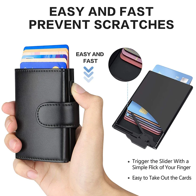 Rfid Credit Card Holder Wallets Men Leather Aluminum Business Bank Cardholder Male Case Minimalist Wallet 2022 Rfid Credit Card Holder Wallets Men Leather Aluminum Business Bank Cardholder Male Case Minimalist Wallet 2022