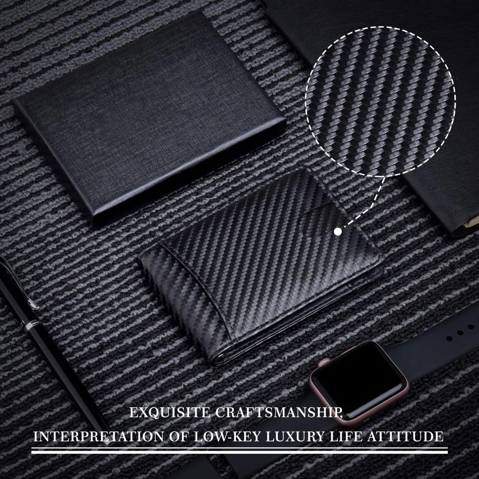 Rfid Genuine Leather Men Wallets Money Bag Slim Thin Card Holder Wallet Carbon Fiber Male Small Short Purse Black Walet Billfold Rfid Genuine Leather Men Wallets Money Bag Slim Thin Card Holder Wallet Carbon Fiber Male Small Short Purse Black Walet Billfold
