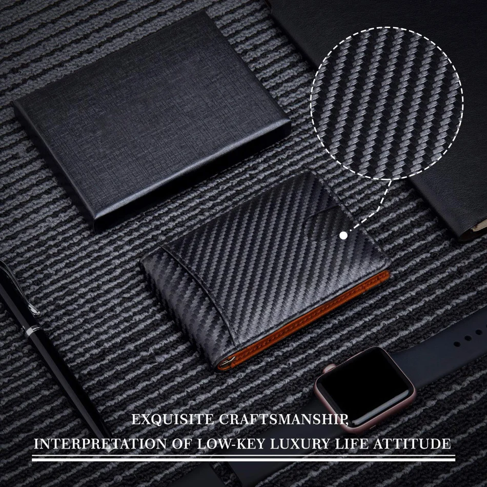 Rfid Genuine Leather Men Wallets Money Bag Slim Thin Card Holder Wallet Carbon Fiber Male Small Short Purse Black Walet Billfold Rfid Genuine Leather Men Wallets Money Bag Slim Thin Card Holder Wallet Carbon Fiber Male Small Short Purse Black Walet Billfold