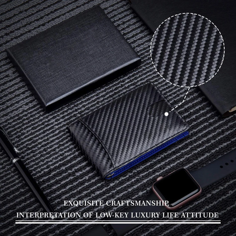 Rfid Genuine Leather Men Wallets Money Bag Slim Thin Card Holder Wallet Carbon Fiber Male Small Short Purse Black Walet Billfold Rfid Genuine Leather Men Wallets Money Bag Slim Thin Card Holder Wallet Carbon Fiber Male Small Short Purse Black Walet Billfold