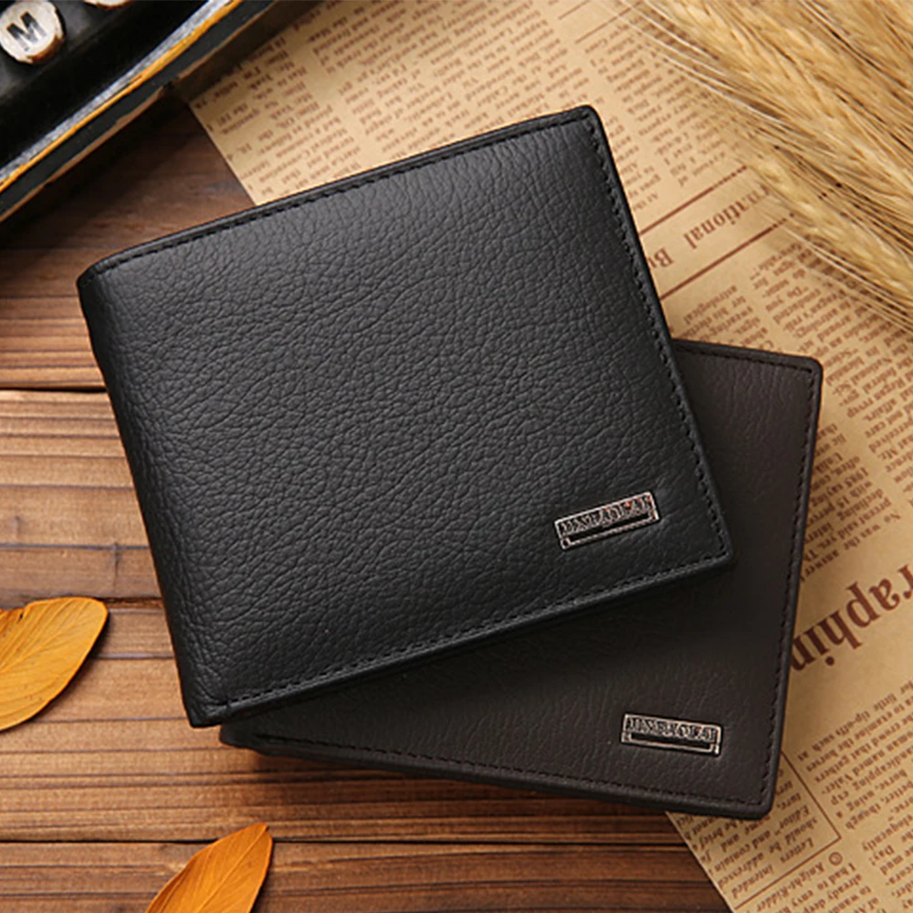 Alternative view of Classic Short Genuine Leather Men Wallets Fashion Coin Pocket Card Holder Men Purse Simple Quality Male Wallets