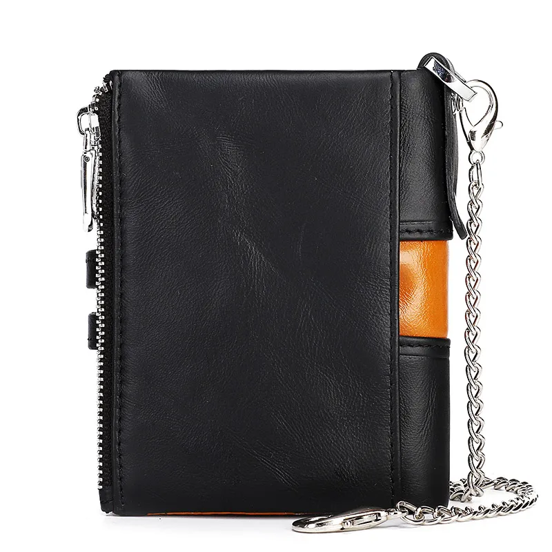 Alternative view of HUMERPAUL Genuine Leather Men's Wallet Fashion Quality Travel Purse Rfid Protect Credit Card Holder Wollst for Men with Chain
