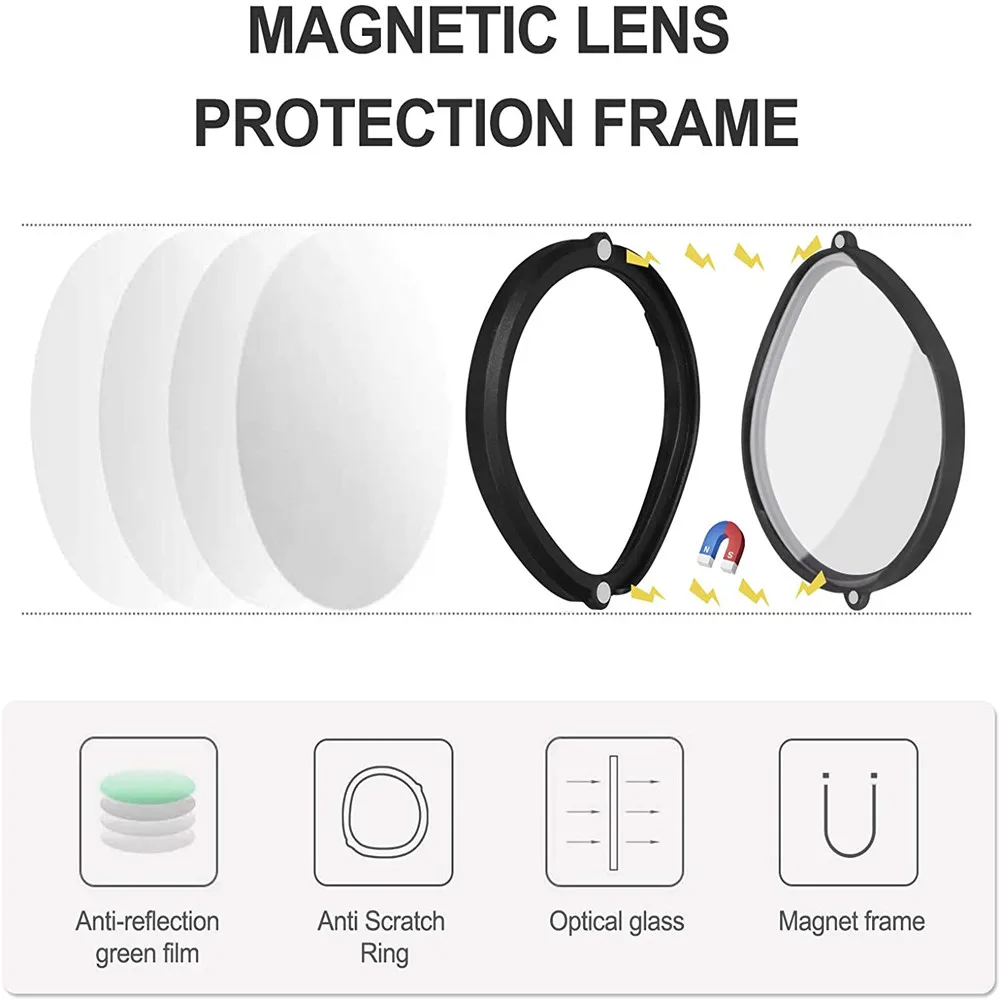Alternative view of FICEP For Quest 2 Prescription Lenses Anti Blue Myopia Lens Quick Disassemble Magnetic Frame Glass For oculus Quest2 Accessories