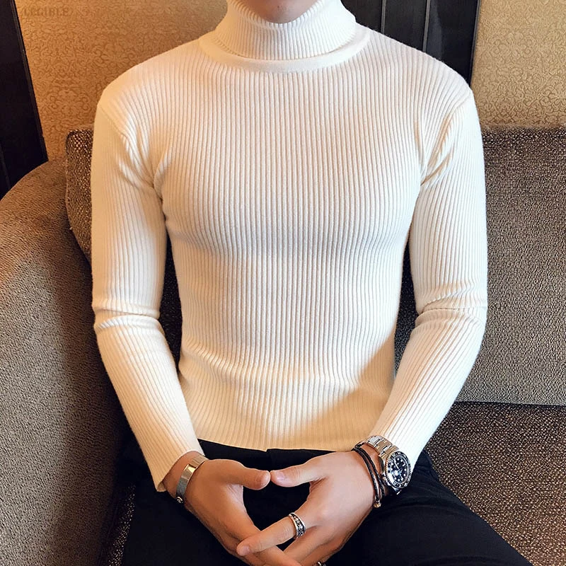 Mens Turtleneck Sweaters Winter Warm Knit Pullover Korean Cotton Solid Color Casual Slim Sweater Male Clothing Bottoming Shirt Mens Turtleneck Sweaters Winter Warm Knit Pullover Korean Cotton Solid Color Casual Slim Sweater Male Clothing Bottoming Shirt