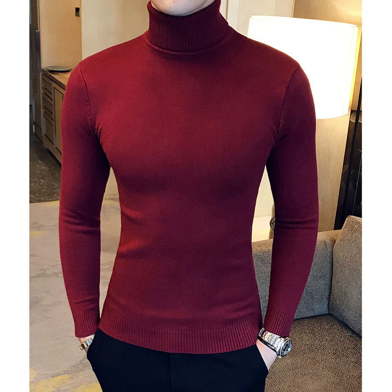 Mens Turtleneck Sweaters Winter Warm Knit Pullover Korean Cotton Solid Color Casual Slim Sweater Male Clothing Bottoming Shirt Mens Turtleneck Sweaters Winter Warm Knit Pullover Korean Cotton Solid Color Casual Slim Sweater Male Clothing Bottoming Shirt