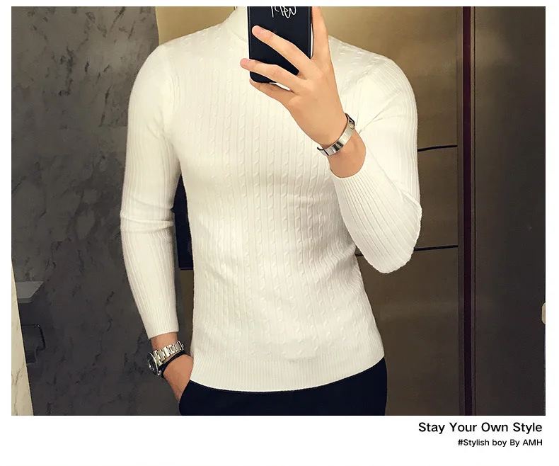 Mens Turtleneck Sweaters Winter Warm Knit Pullover Korean Cotton Solid Color Casual Slim Sweater Male Clothing Bottoming Shirt Mens Turtleneck Sweaters Winter Warm Knit Pullover Korean Cotton Solid Color Casual Slim Sweater Male Clothing Bottoming Shirt