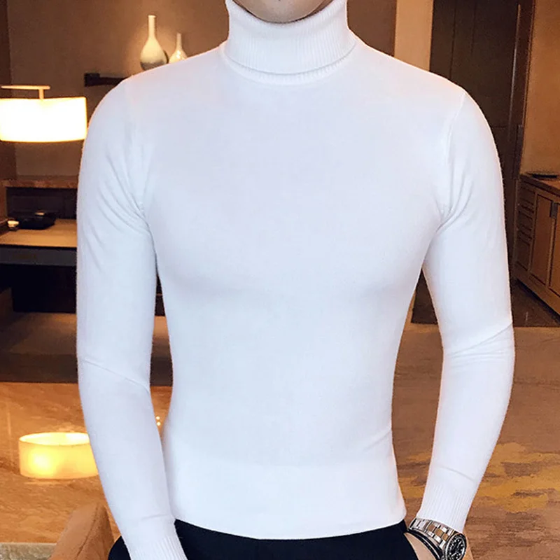 Mens Turtleneck Sweaters Winter Warm Knit Pullover Korean Cotton Solid Color Casual Slim Sweater Male Clothing Bottoming Shirt Mens Turtleneck Sweaters Winter Warm Knit Pullover Korean Cotton Solid Color Casual Slim Sweater Male Clothing Bottoming Shirt