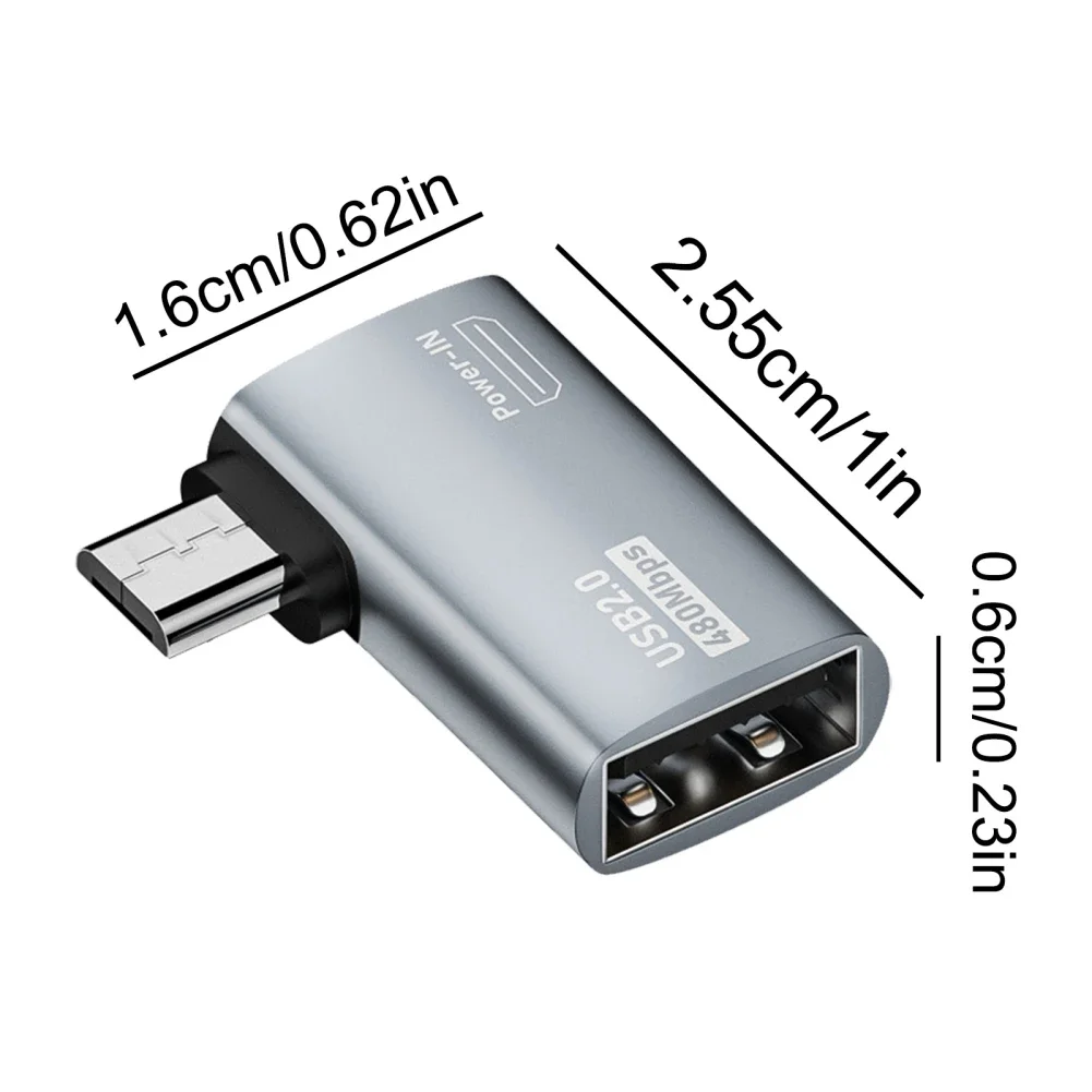 Alternative view of OTG Cable Adapter 4K 90 Degree Left Angle Powered Micro USB To USB OTG Adapter For TV Tablet Fire TV Stick 4K