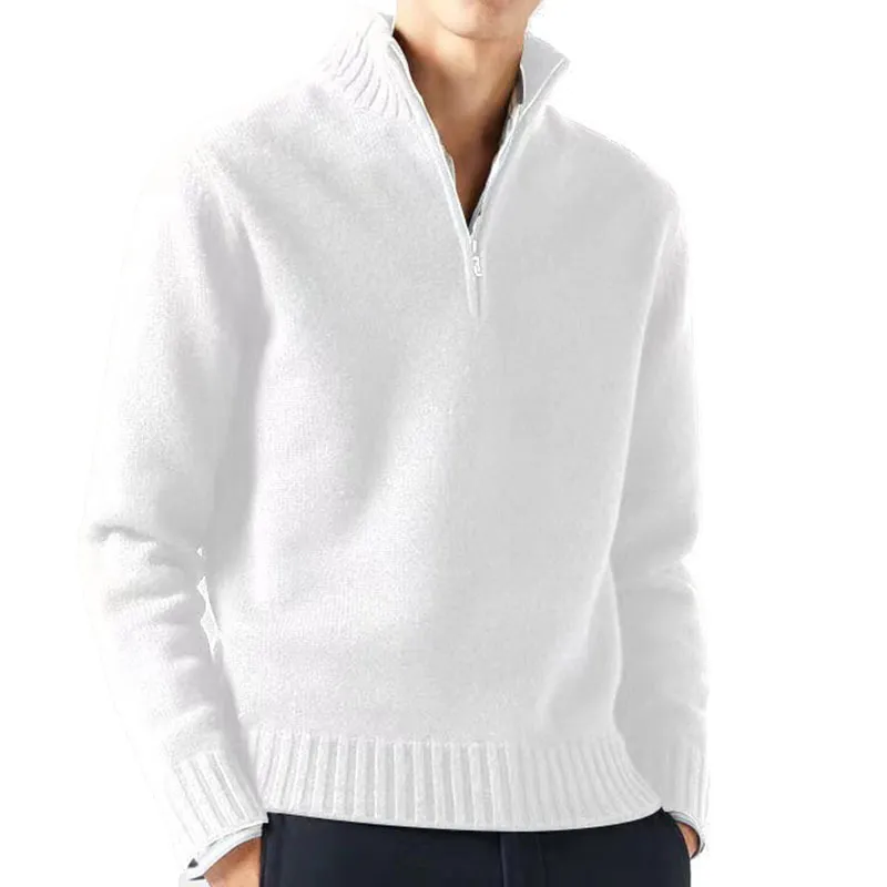 Autum Men Turtlenecks Sweaters Knitwear Pullovers Solid Color Long Sleeved Sweater Male Casual Daily Warm Coats - Image 3