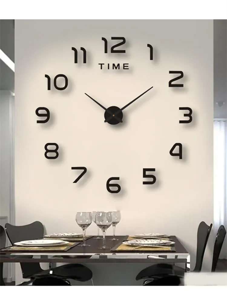 2023 Modern Design Large Wall Clock 3D DIY Quartz Clocks Fashion Watches Acrylic Mirror Stickers Living Room Home Decor Horloge