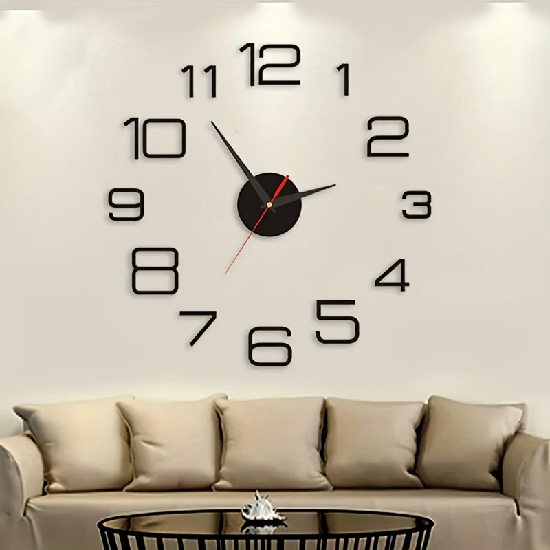 2023 Modern Design Large Wall Clock 3D DIY Quartz Clocks Fashion Watches Acrylic Mirror Stickers Living Room Home Decor Horloge