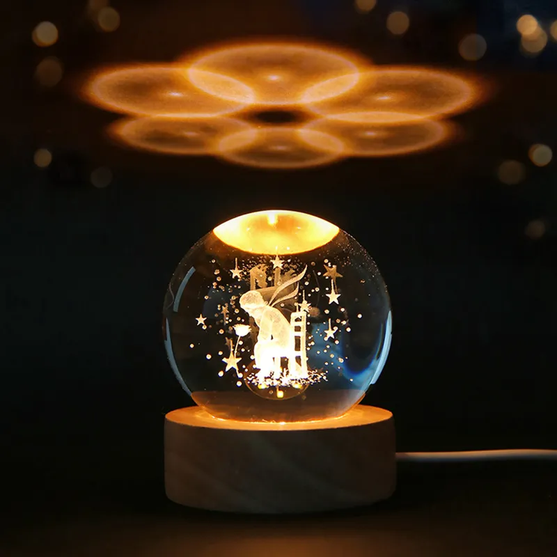 Alternative view of 6cm 3D Crystal ball Crystal Planet Night Light Laser Engraved Solar System Globe Astronomy Birthday Gift Home Desktop Decoration