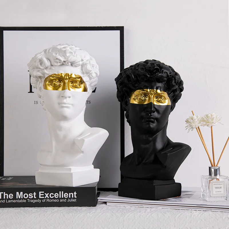 Alternative view of European Home Decoration David Head ResinStatues Statues Home Decor  Modern Abstract Art  Bust Sculpture Art Sketch Practice