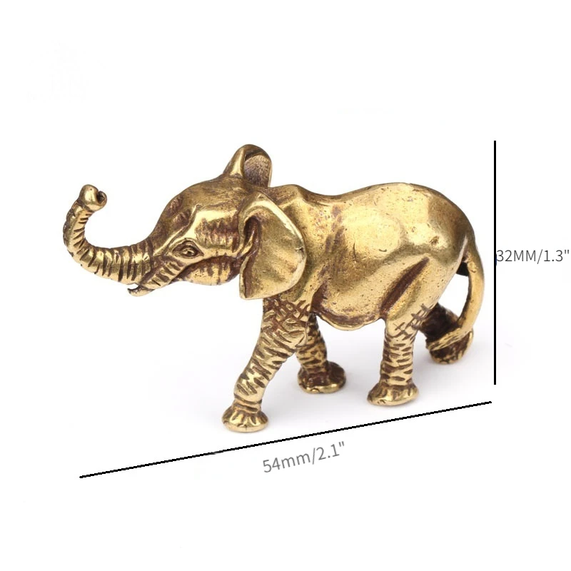Alternative view of Antique Bronze Minature Elephant Figurines Tea Pet Table Ornament Decorations Solid Copper Animal Crafts Home Decor Living Room