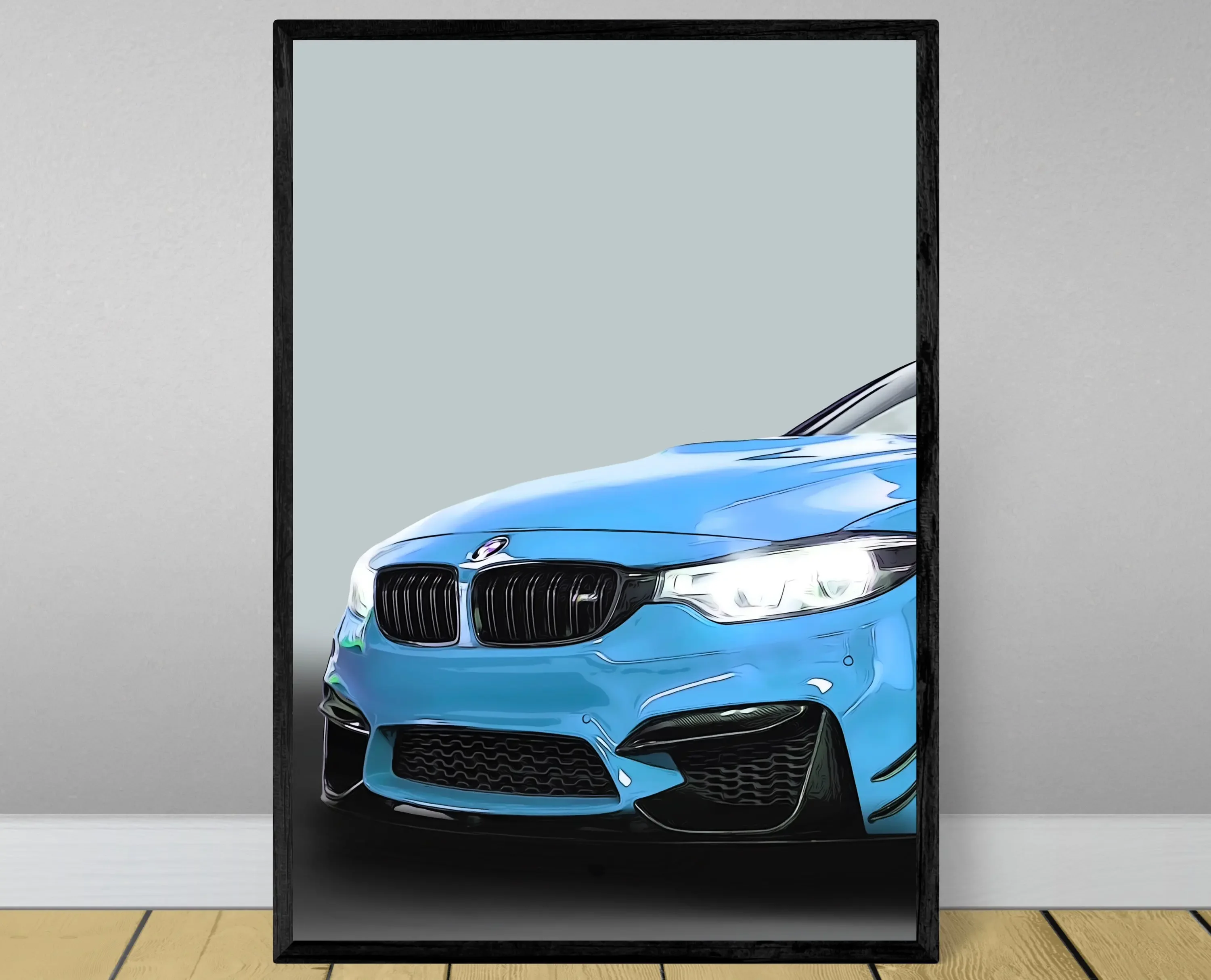 Trio Modern Sports Aesthetic Wall Art M4 SuperCar HD Canvas Painting Posters and Prints Home Bedroom Living Room Decoration