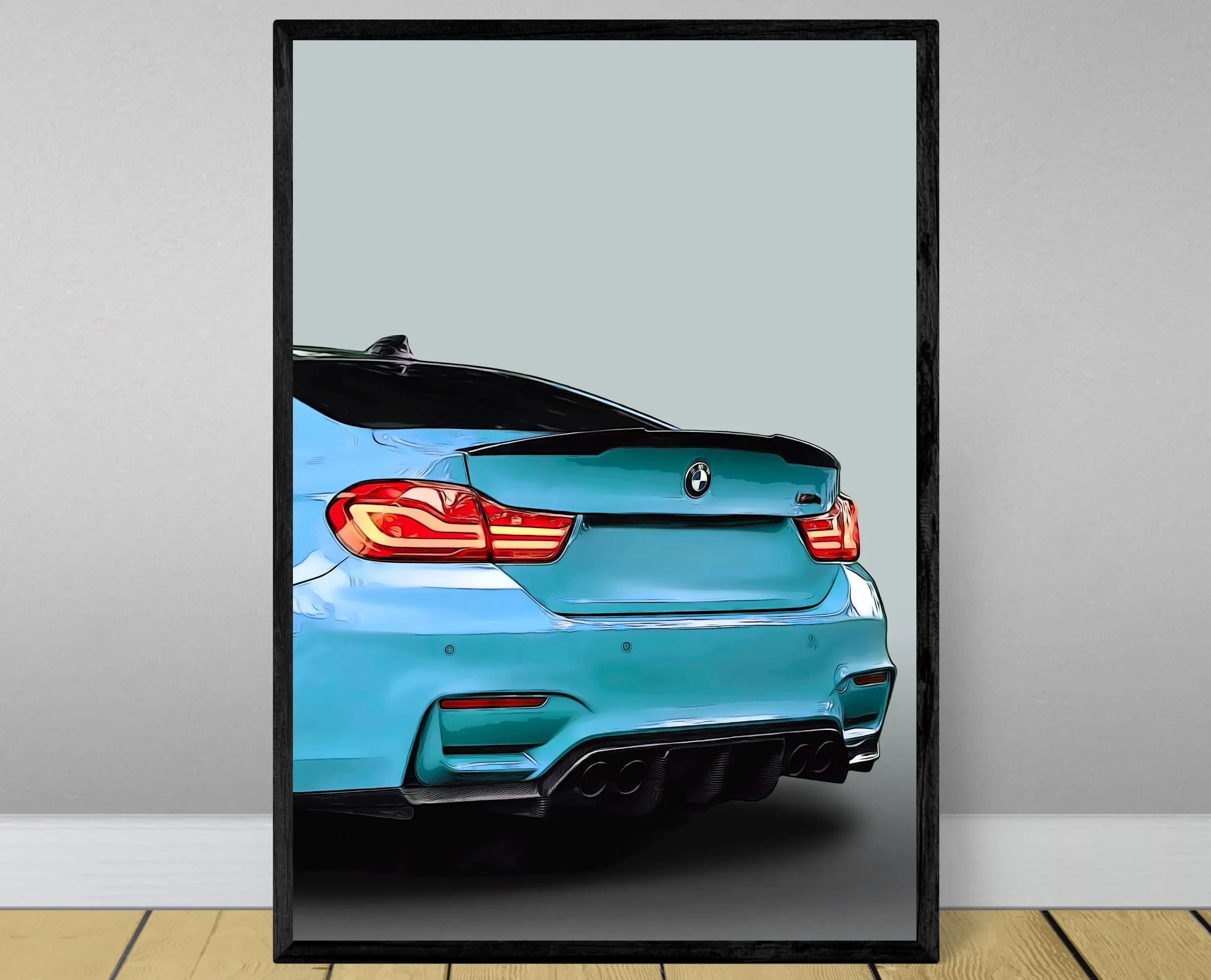 Trio Modern Sports Aesthetic Wall Art M4 SuperCar HD Canvas Painting Posters and Prints Home Bedroom Living Room Decoration
