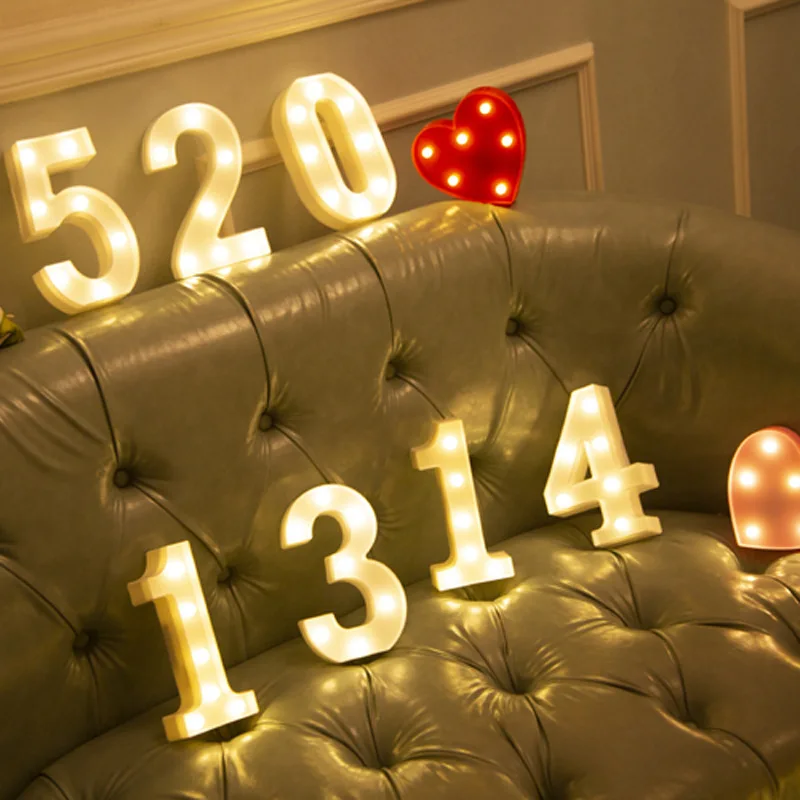 Luxury Alphabet Letter LED Lights Luminous Number Lamp Battery Night Light for Home Wedding Birthday Christmas Party Decoration Luxury Alphabet Letter LED Lights Luminous Number Lamp Battery Night Light for Home Wedding Birthday Christmas Party Decoration