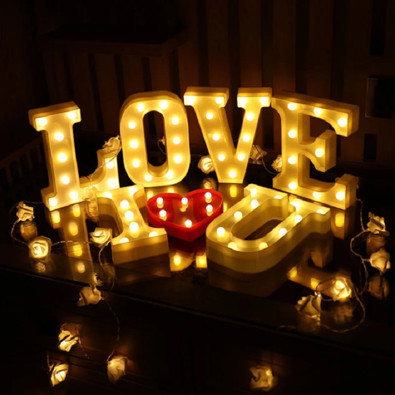 Luxury Alphabet Letter LED Lights Luminous Number Lamp Battery Night Light for Home Wedding Birthday Christmas Party Decoration Luxury Alphabet Letter LED Lights Luminous Number Lamp Battery Night Light for Home Wedding Birthday Christmas Party Decoration