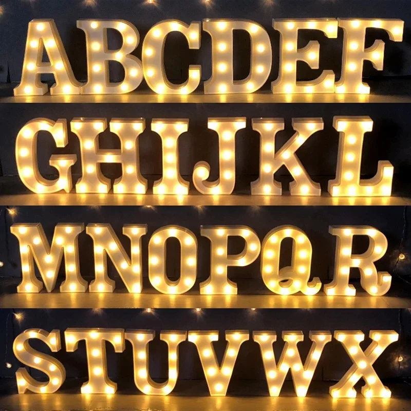 Luxury Alphabet Letter LED Lights Luminous Number Lamp Battery Night Light for Home Wedding Birthday Christmas Party Decoration Luxury Alphabet Letter LED Lights Luminous Number Lamp Battery Night Light for Home Wedding Birthday Christmas Party Decoration