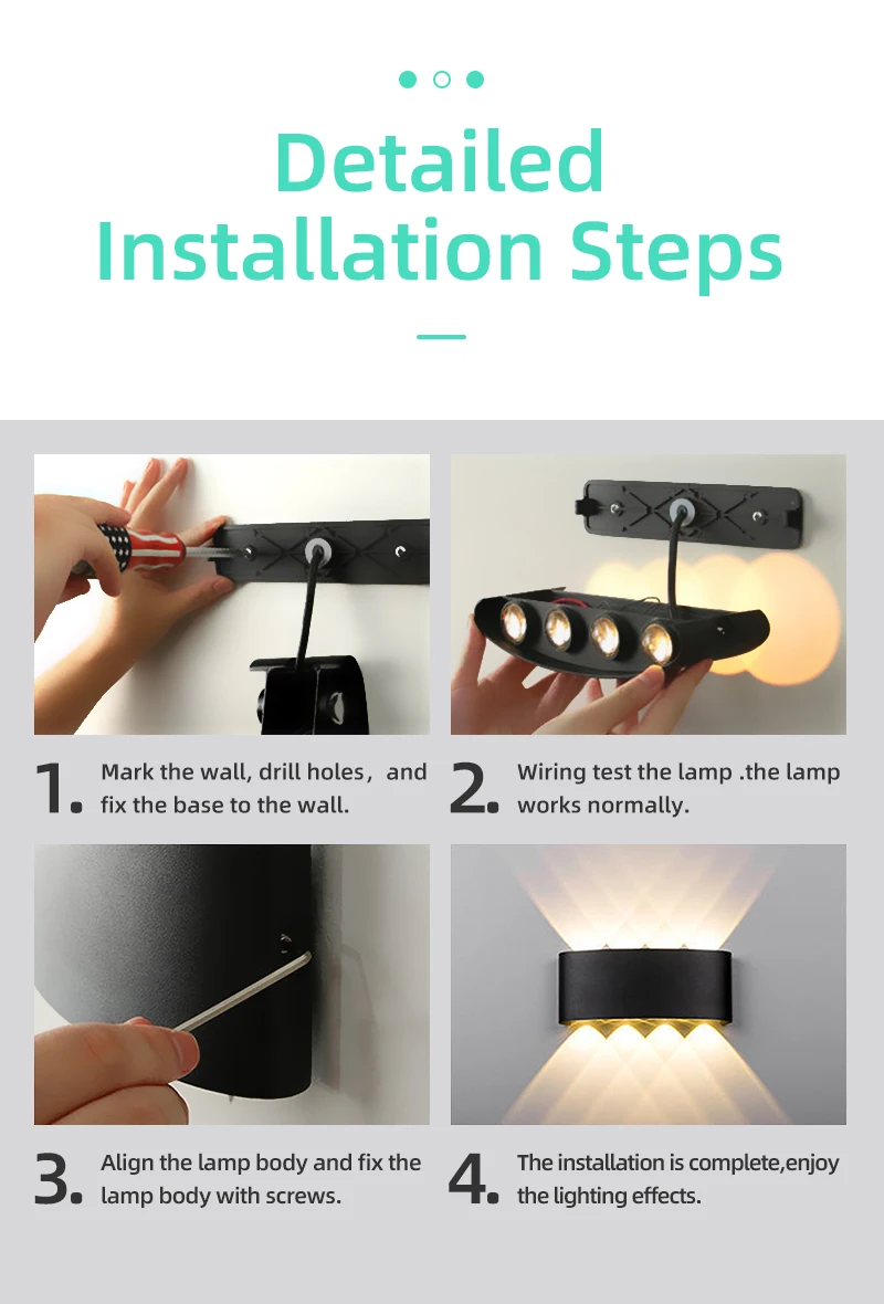 Decor Wall Light LED Interior Lamps Sconce Waterproof External Stairs Lighting Bedroom Living Fixture Home Decorative Lamp Wall