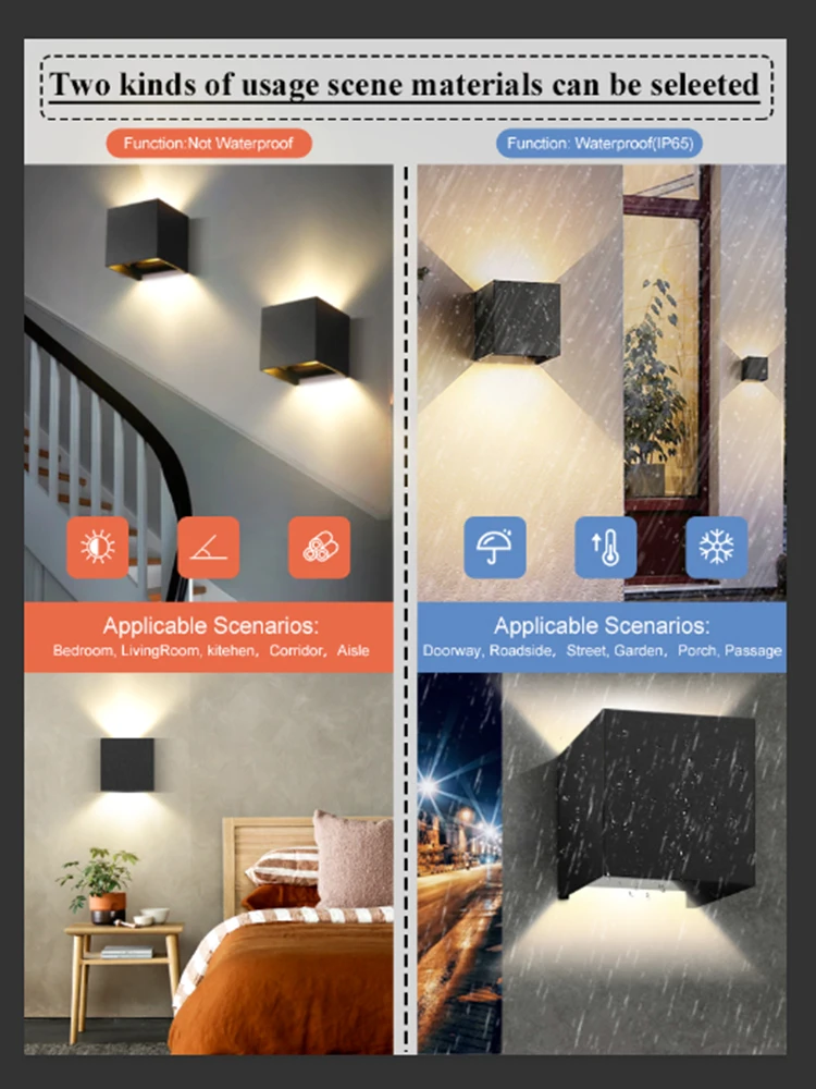 Decor Wall Light LED Interior Lamps Sconce Waterproof External Stairs Lighting Bedroom Living Fixture Home Decorative Lamp Wall