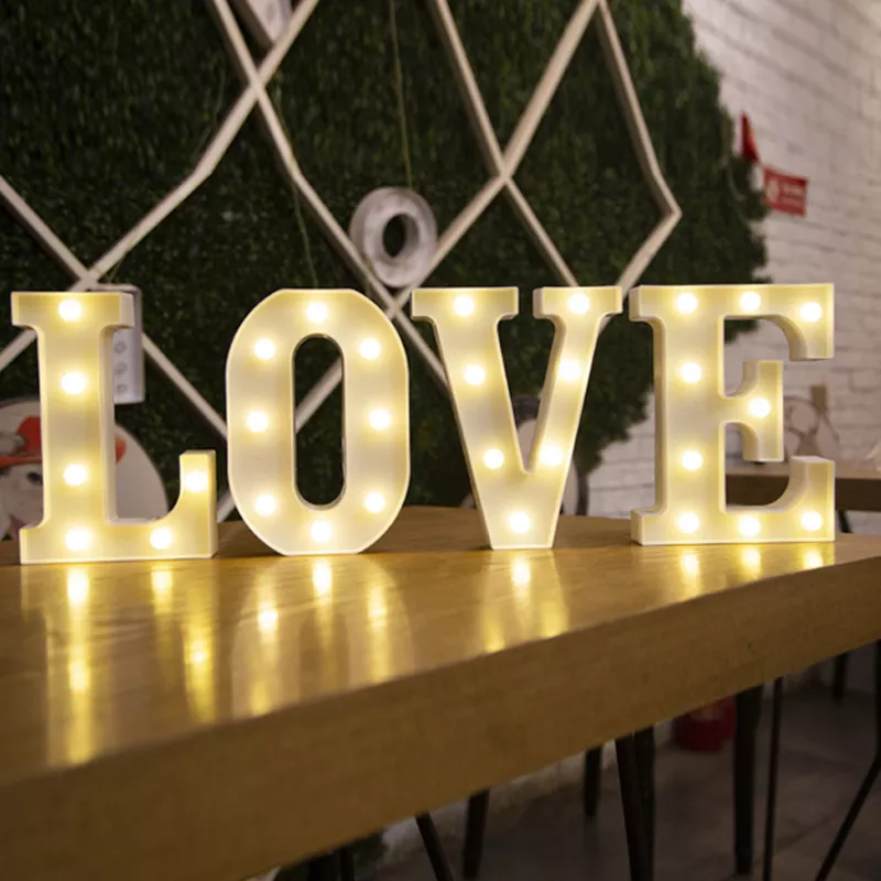 Alternative view of Alphabet Letter LED Lights Luminous Number Lamp Decor  Battery Night Light for home Wedding Birthday Christmas party Decoration