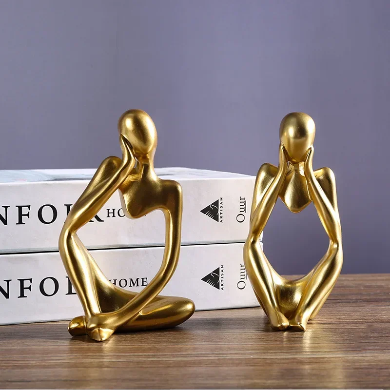 Alternative view of Sand Color The Thinker Abstract Statues Sculptures Yoga Figurine Nordic Living Room Home Decor Decoration Maison Desk Ornaments