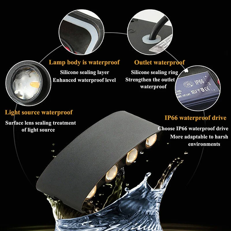 Alternative view of IP65 Led Wall Lamp Waterproof Interior Wall Light AC110V-220V Lndoor Outdoor Lighting For Living Room Bedroom Stairs Home Decor