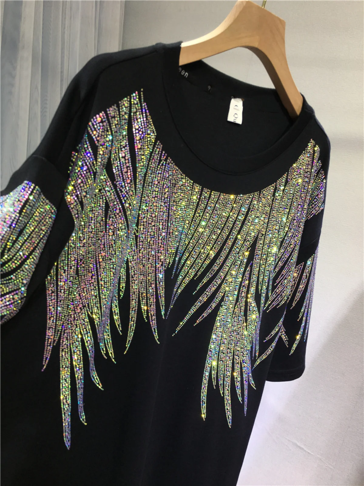 Rhinestone Brand Luxury Tshirt Dresses for Women New Elegant Evening Party Short Sleeve Loose Fit Y2K Womens Plus Size Clothing
