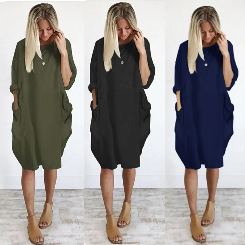 Alternative view of Women's Loose  Long Sleeved Summer Plus Size Dress