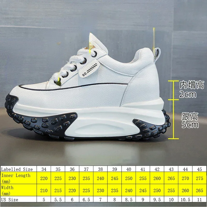 Alternative view of Fujin 7cm Genuine Leather Platform Wedge Fashion Women Spring Well-fitting Autumn Chunky Sneakers Shoes Breathable Comfortable