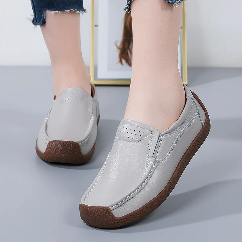 Alternative view of Genuine Leather Women's Casual Shoes Leisure Sneakers Women Luxury Brand Slip-on Loafers Female Soft Moccasins Zapatos De Mujer