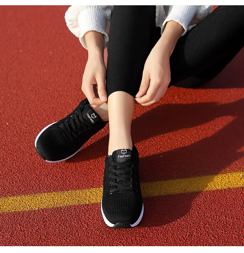 Women Casual Shoes Breathable Walking Mesh Lace Up Flat Shoes Sneakers Women Tenis Feminino Pink Black White Women Casual Shoes Breathable Walking Mesh Lace Up Flat Shoes Sneakers Women Tenis Feminino Pink Black White