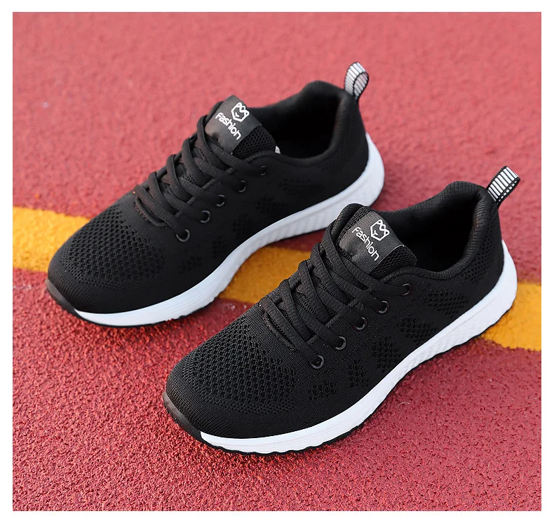 Women Casual Shoes Breathable Walking Mesh Lace Up Flat Shoes Sneakers Women Tenis Feminino Pink Black White Women Casual Shoes Breathable Walking Mesh Lace Up Flat Shoes Sneakers Women Tenis Feminino Pink Black White